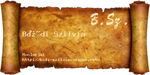 Bódi Szilvia névjegykártya