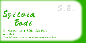 szilvia bodi business card